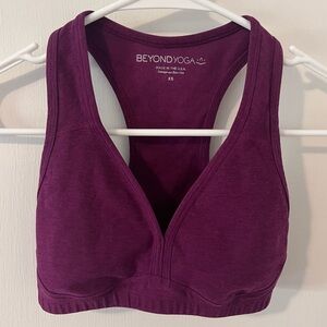 Beyond Yoga Spacedye Lift Your Spirits Sports Bra Aubergine-Beet Purple Size XS